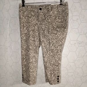 Mini Leaf printed straight fit crop pants